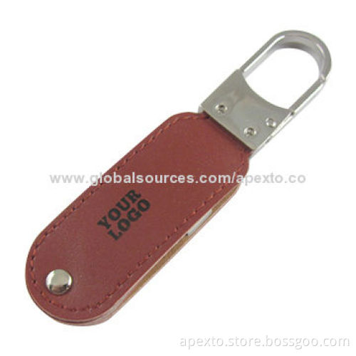 Brown Leather USB Flash Drive, Customized Packaging Types/Logos Accepted, 256MB to 32GB